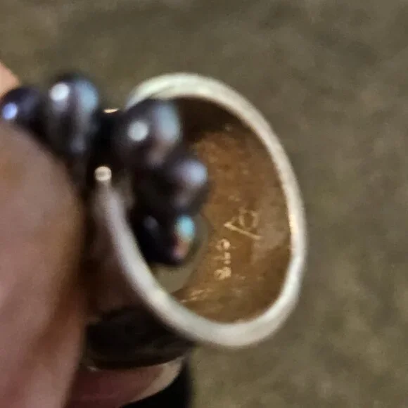 Angi Olami Pearl and Sterling Silver Floating Crown Necklace - Picture 6 of 7